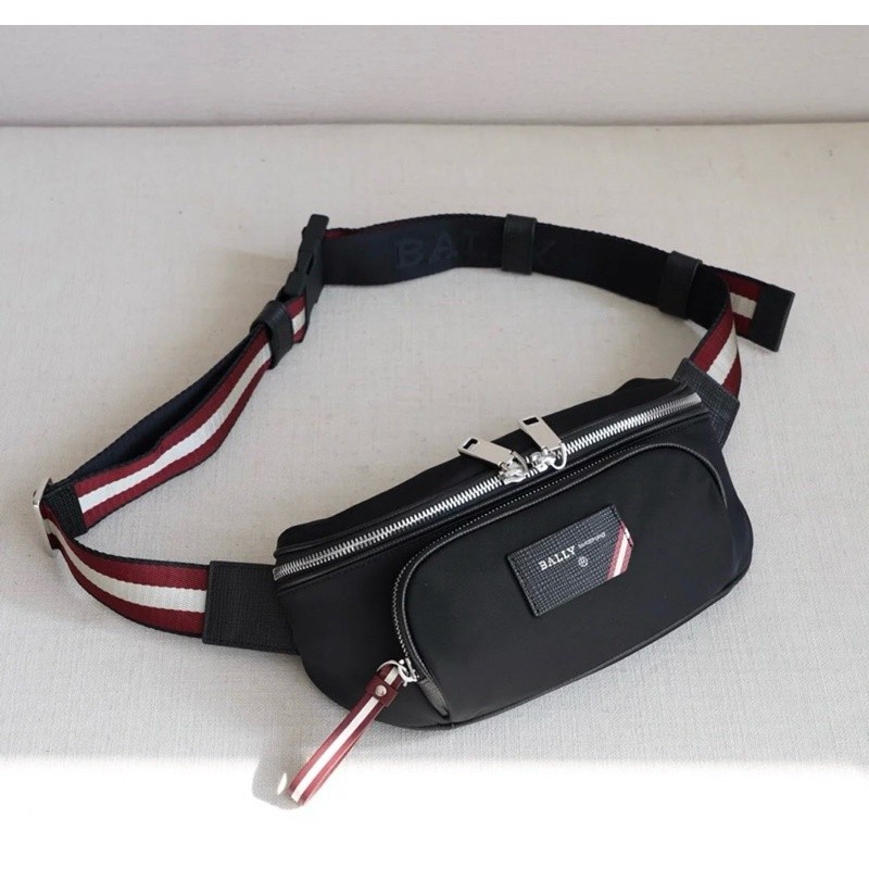 WAISTBAG BALLY FINLEI BELT BAG NYLON LEATHER AUTHENTIC FULLSET