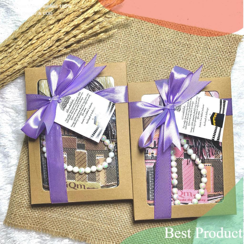Souvenir Sajadah Travel Dewasa+Tasbih Souvenir Pernikahan Souvenir Haji Umroh Souvenir Pengajian Sou