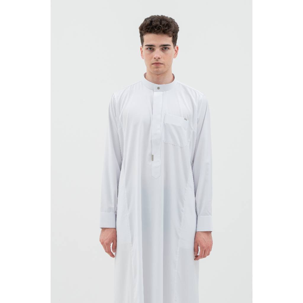 AL Haramain Series Semi Wol Thobe Thalhah Jubah / Gamis Pria Dewasa (241769/70/71) | Putih | Joko