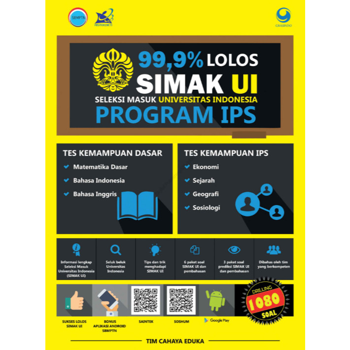 PASTI LULUS 99,9% LOLOS SIMAK UI SELEKSI MASUK UNIVERSITAS INDONESIA PROGRAM IPS IDO115 Lolos Ujian