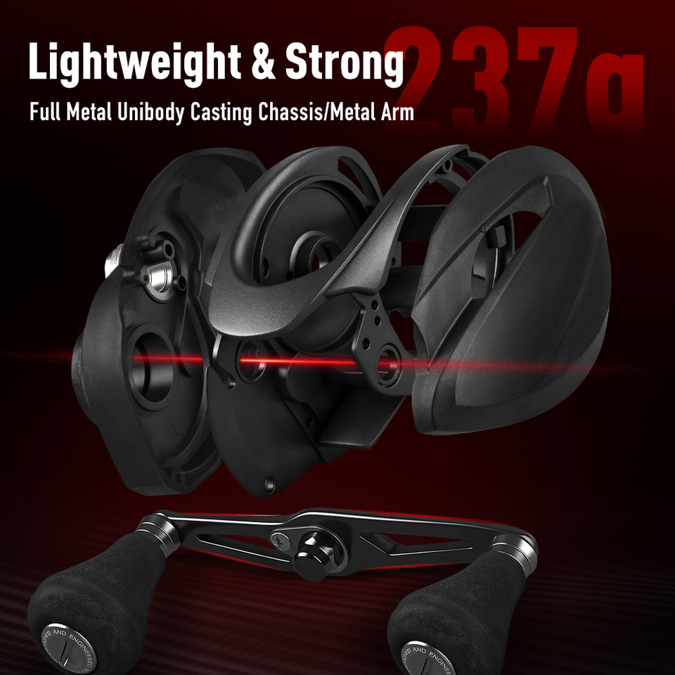 Kingdom Macro Monster M6 Fishing Reel Full Metal 237g 13kg Braking Force 6.6:1 Gear Ratio NMB Bearin