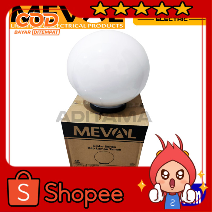 MEVAL KAP LAMPU TAMAN PAGAR OUTDOOR PUTIH 10inch 25cm
