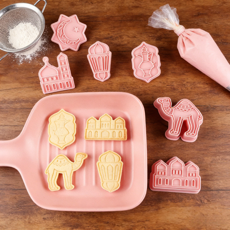 6PCS Cetakan Kue Kering Idul Fitri Cetakan Kue Kering 3D Cetakan Kue Kering Cetakan Kue Alat Kue