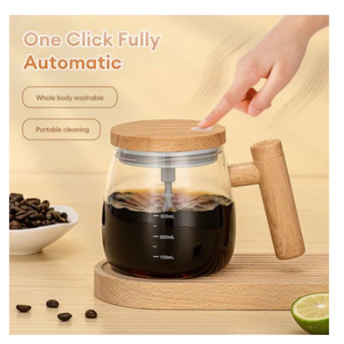 Gelas Mug Mixer Pencampur Otomatis Portable Wireless Modern Mug Cangkir Kaca Auto Aduk Kopi Susu Tah