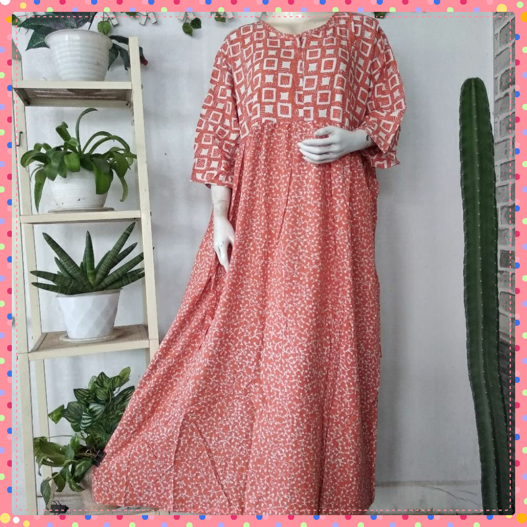 Daster Huza Best seller | Paradesa(Ld124,Pb134) Sd Jumbo wiru T¾ Sleting up