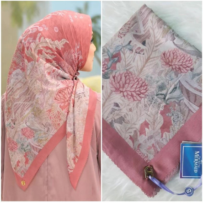 Hijab Buttonscarves Jilbab Segi Empat Buttonscarves Litle Mermaid British BS by IKLI