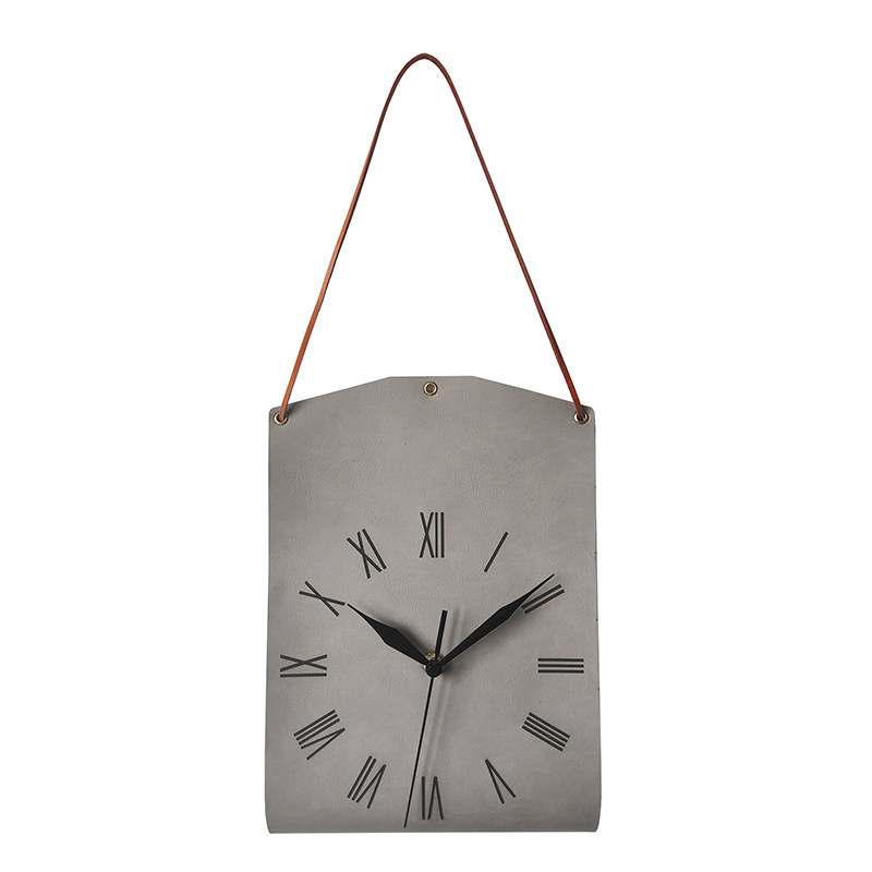 Pocket Creative Wall Clock Art Clock Wall  Vintage Leather Silent Decorative Clock