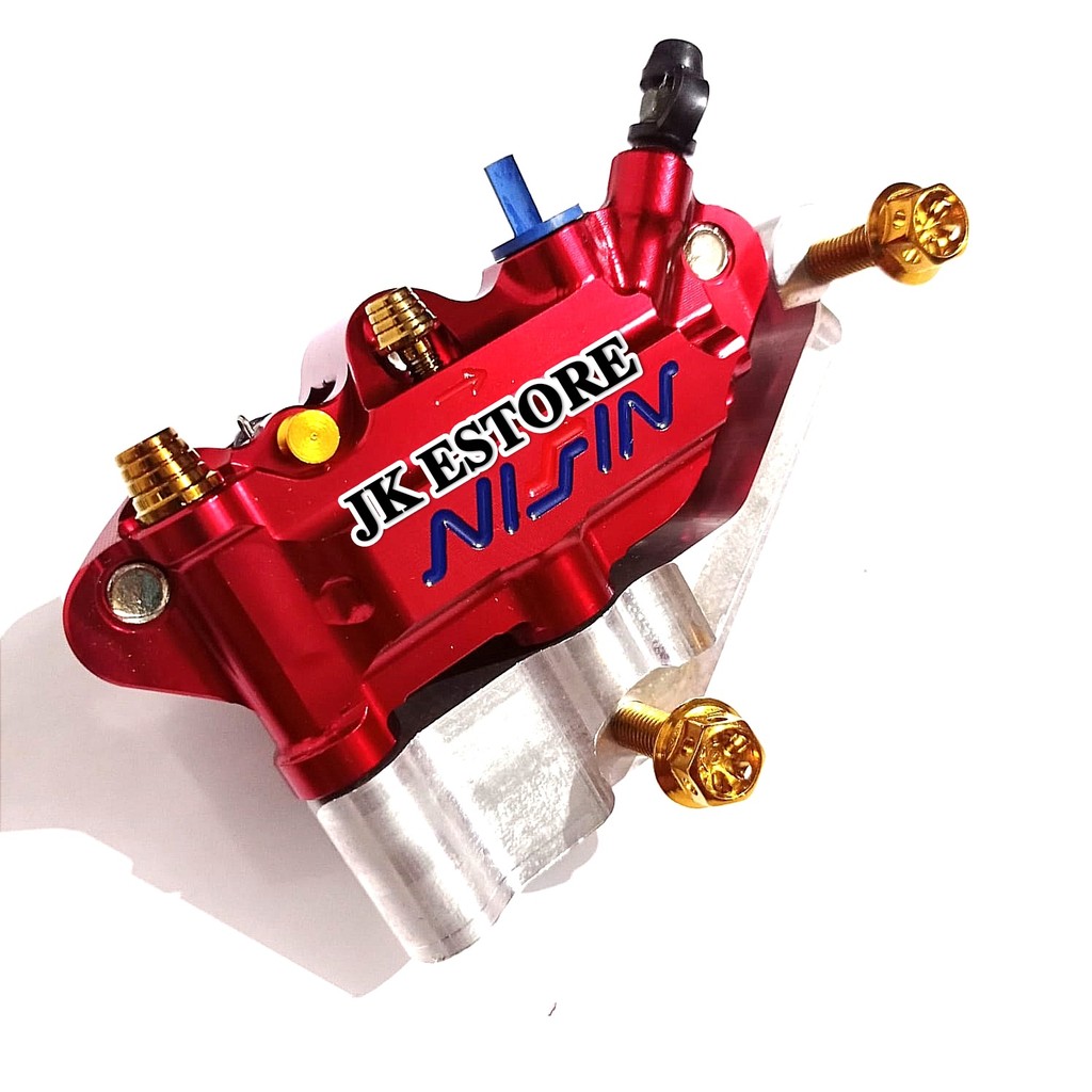 Paket Kaliper Monoblok Nissin 4 Piston +Baut Kaliper 4Pcs + Breket Sonic Tiger Megapro CB 150R