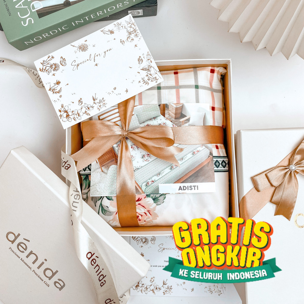 Denida - Premium Hampers Sprei Kintakun Lady Rose 180x200cm | Hadiah Nikah | Kado Wedding | Hampers 