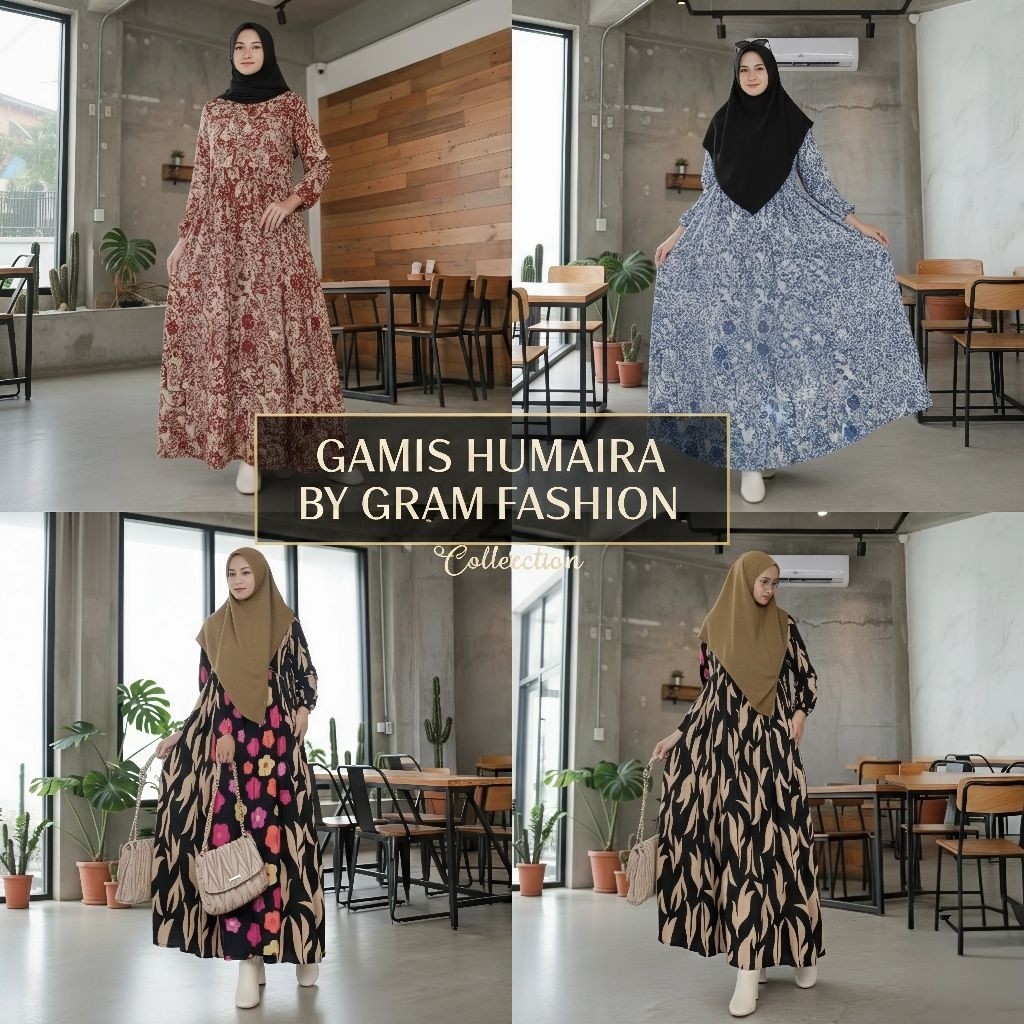 GAMIS HUMAIRA by GRAM FASHION / Dress/ Baju Muslimah/ Katun Rayon