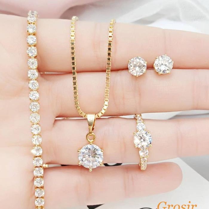 Set Perhiasan Emas Muda Asli Berat 7gram Kadar 875 Ada Surat