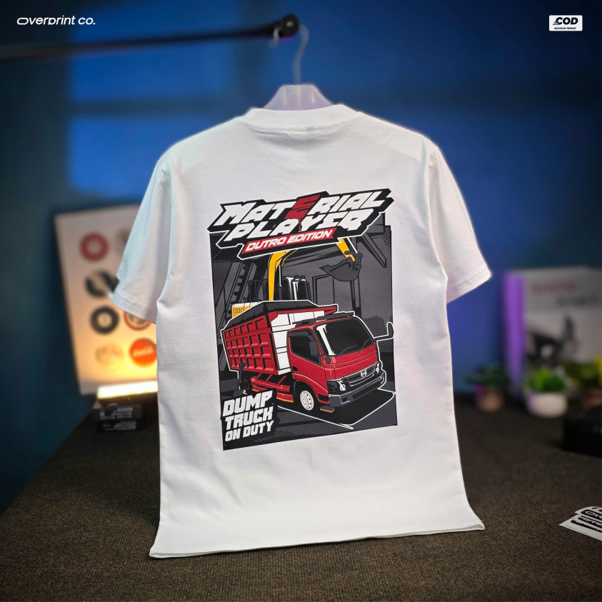 HINO DUTRO MATERIAL PLAYER | KAOS TRUK HINO DUTRO DUMP, BAHAN KATUN COMBED TEBAL DAN HALUS