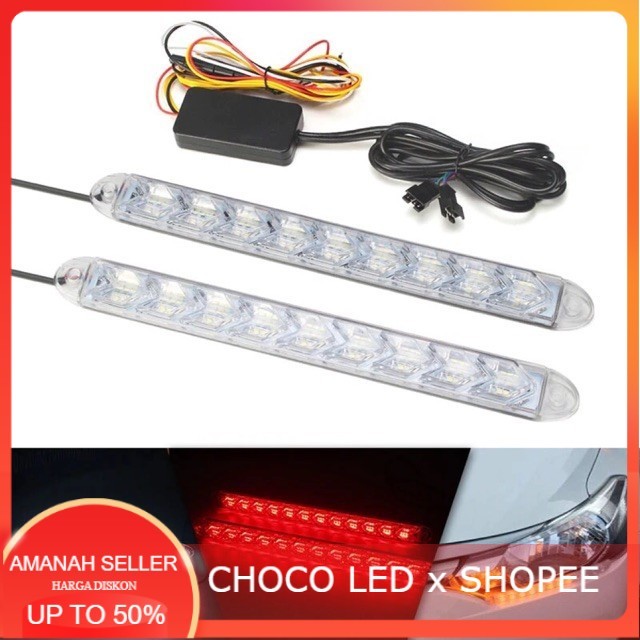 Lampu Drl Led Running Sen 9 Mata Crystal Lampu Drl Mobil