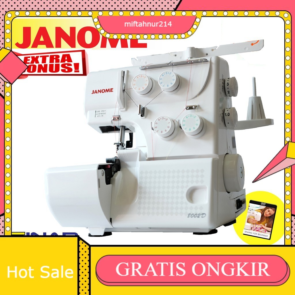 Janome 8002D Mesin Jahit Obras Neci Multifungsi