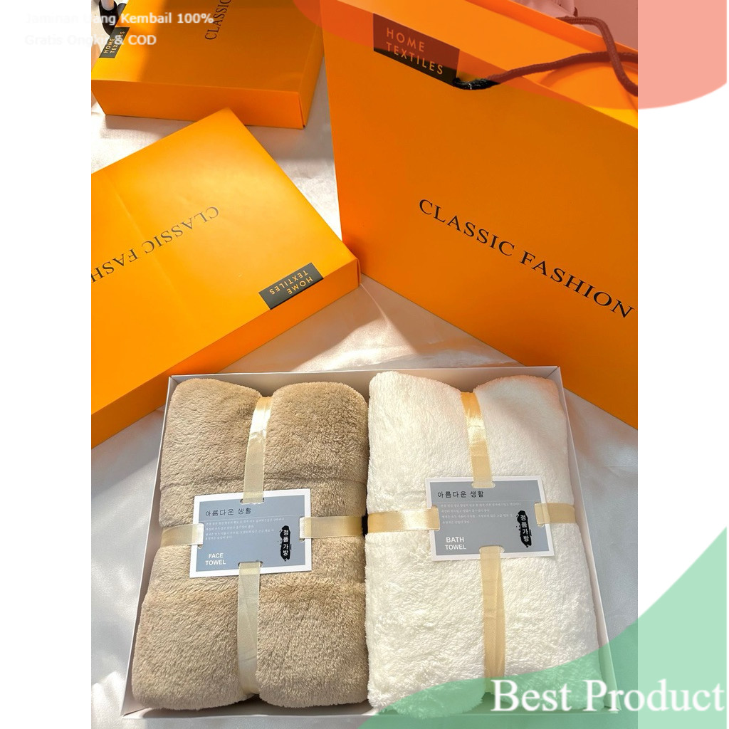 [HY.Beauty.id] Hampers Set Box 2in1 Handuk Besar 70x140cm Couple Pasangan / Hampers Kado Souvenir / 