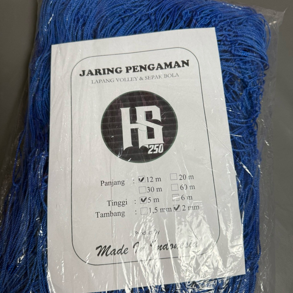 Jaring Pengaman Lapang Voli dan Sepak Bola HS250 ( 12x5 ) 2mm , Jaring Penghalang Bola