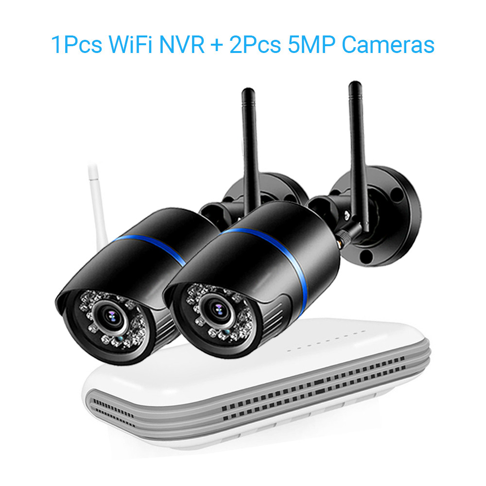 5MP Wifi Camera HD CCTV System Camera Kit Outdoor Wireless IP Security Camera Nightvision 4CH Wifi N