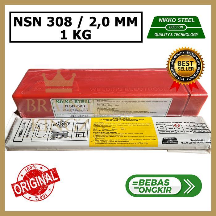 Kawat Las Stainless Nikko Steel NSN308 ukuran 2mm NSN 308 2,0mm E308
