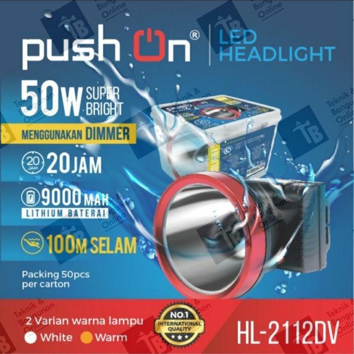 Senter Kepala Selam 50 Watt ORIGINAL PUSH ON LED Headlight 50 W