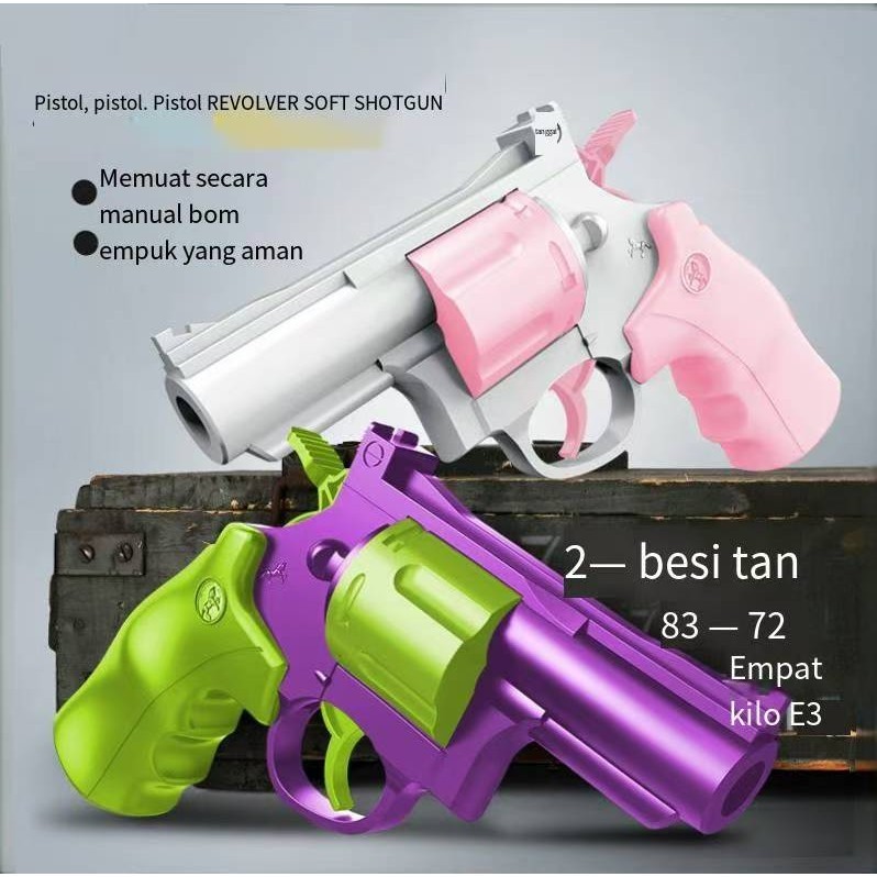 DF9 Pistol Mainan Revolver Wortel/Senjata Mainan Anak 3D