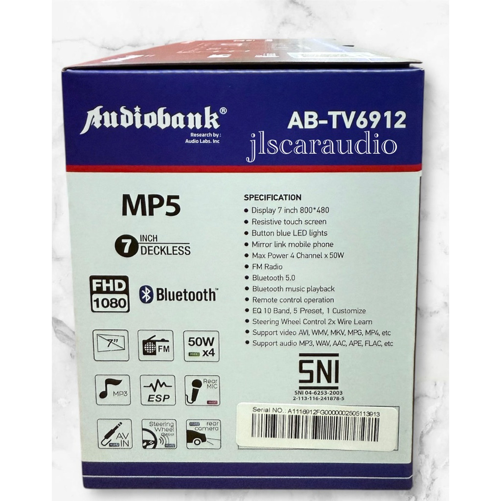 Headunit Deckless Audiobank 7inch USB Bluetooth MP5 FHD1080