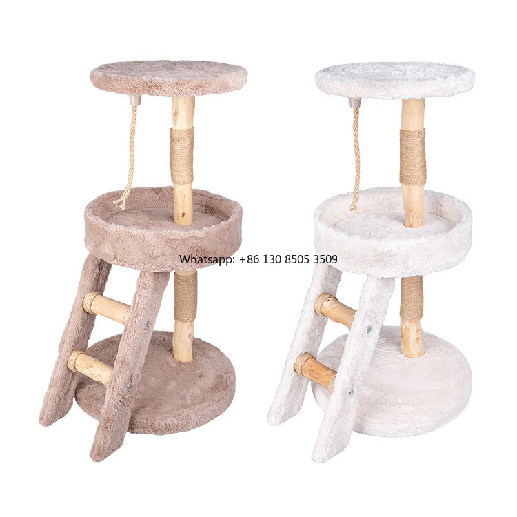 Manufacturer Wholesale Custom Short Plush Cat Tree Wood