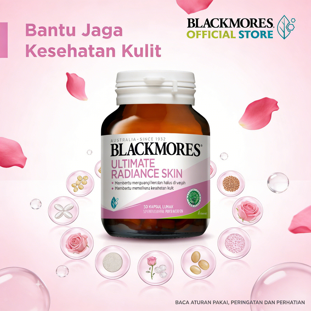 Blackmores Ultimate Radiance Skin 1 Kapsul Sehari Mengandung Kolagen, Vit E, Ekstrak Teh Hijau & Lai