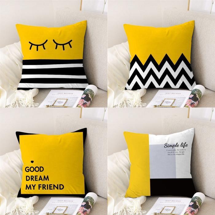 Sarung Bantal Sofa Aesthetic Uk 45 x 45cm Bahan Premium /Sarung Bantal Sofa 1set 4pc - Set-6#