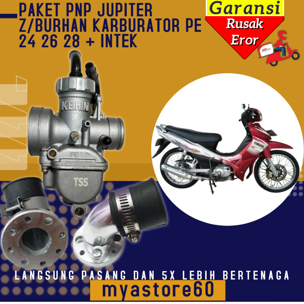 Paket PNP Jupiter Z/Burhan Langsung Pasang Karburator Karbu KEIHIN PE 24 PE 26 PE 28 Carburator Pe24