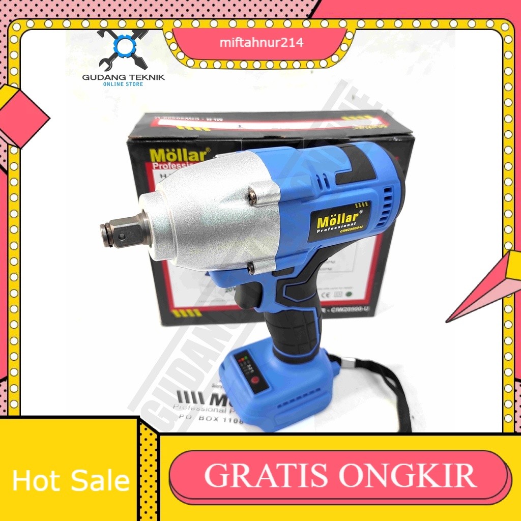Impact Wrench CORDLESS MOLLAR CIW20350-U CIW20500-U UNIT ONLY TANPA BATERAI / Mesin Pembuka Baut Bat