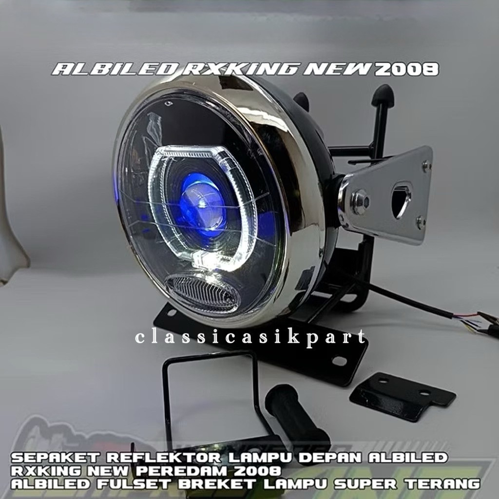 Lampu depan bulat Biled rx king new peredam set breket kupingan rx king new