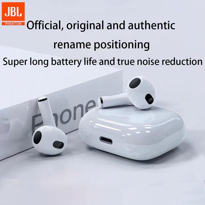 Nibrostore JBL Phantom 4 TWS Bluetooth Earphone 9D Stereo Nirkabel Headphone In-Ear HiFi Earbud Hand