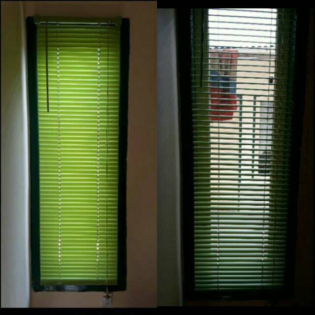 AZKO 40x180 cm Venetian Blinds Kris Penutup Jendela/Tirai Black out/Tirai gulung PVC/Tirai Lipat