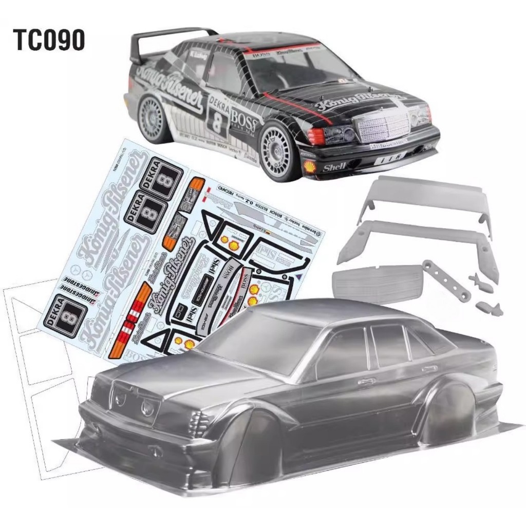 1:10 190E Clear RC Body shell for RC Racing Car Chassis (257mm wheelbase) Tamiya tt01 tt02 Kyosho Yo