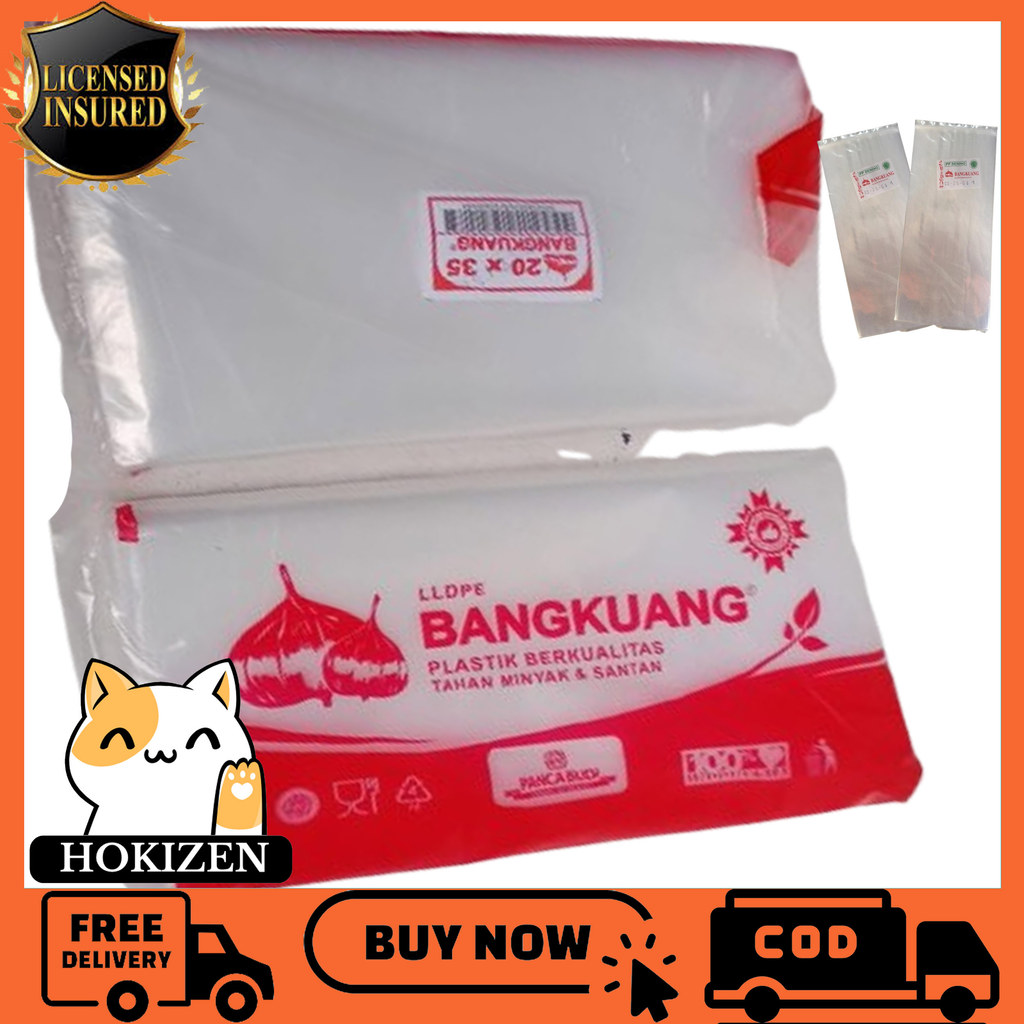 Kantong Pp Plastik Bening Putih Transparan Merk Bangkuang Tebal 0.3 Micron Semua Ukuran Lengkap 500g