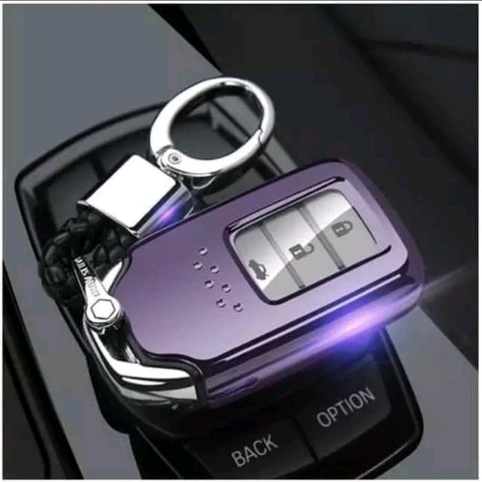 Malayana57 Case sarung kunci smart key Cover Honda CIVIC HRV JAZZ CITY ACCORD CRV - black grape