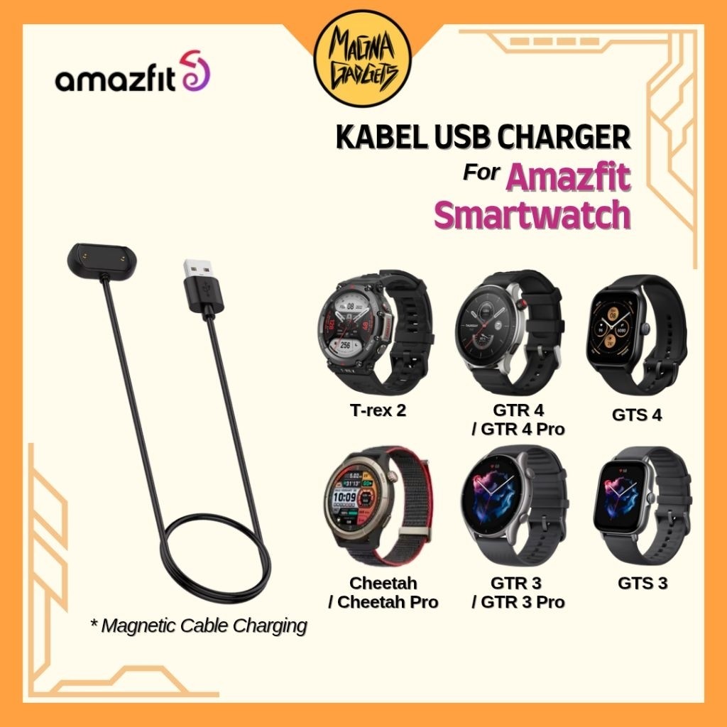 Kabel USB Magnetic Charger Amazfit T-REX 2 / GTR 4 GTR 3 / GTS 4 GTS 3 / Amazfit Cheetah Pro / T-REX