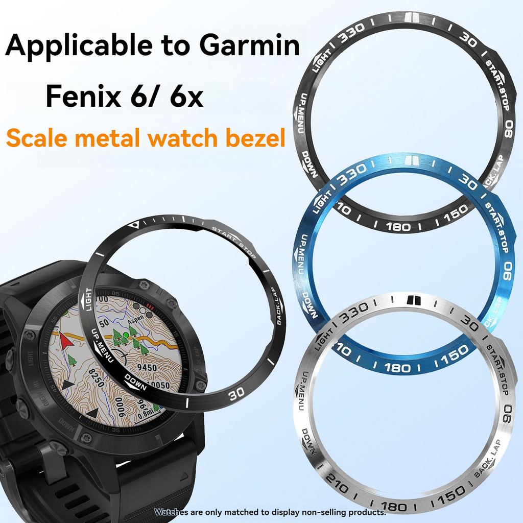Metal Cover Ring For Garmin Fenix 6x/6x Pro/6x Sapphire Bezel Metal Case Cover protector Anti Scrat 