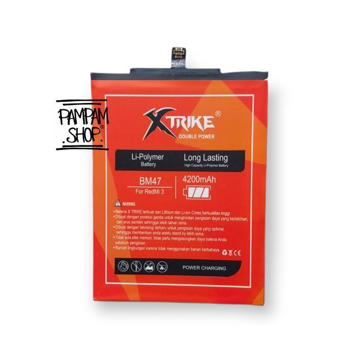 XTRIKE Baterai Double Power BM47 Compatible For Xiao Redmi 3 3S Pro 3X 4X Batre Batrai Battery Dual 