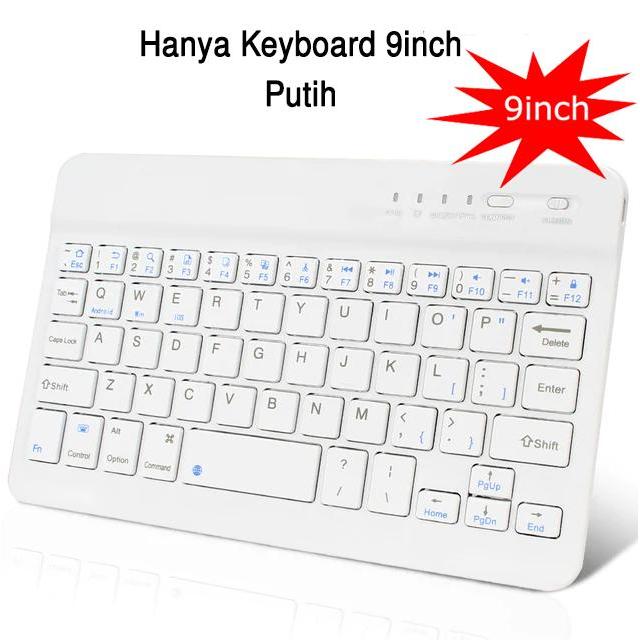 Wireless Slim Keyboard Bluetooth iPad Tablet Tab Android Mac Windows - Hanya Keyboard, 9inch Hitam
