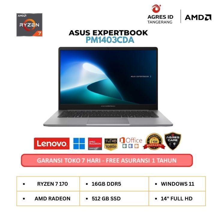 ASUS EXPERTBOOK PM1403CDA RYZEN 7 170 16GB 512GB W11+OHS+M365B 14.0FHD