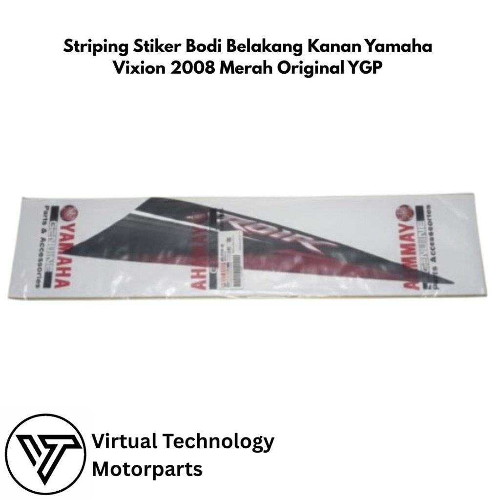 Striping Stiker Bodi Belakang Kanan Yamaha Vixion 2008 Merah Original YGP