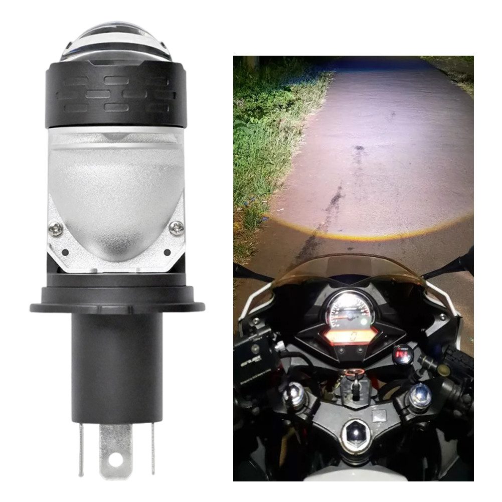 Lampu LED H4 Utama Berkualitas Premium dengan Kipas Pendingin, Proyektor Lensa Ganda untuk Kendaraan