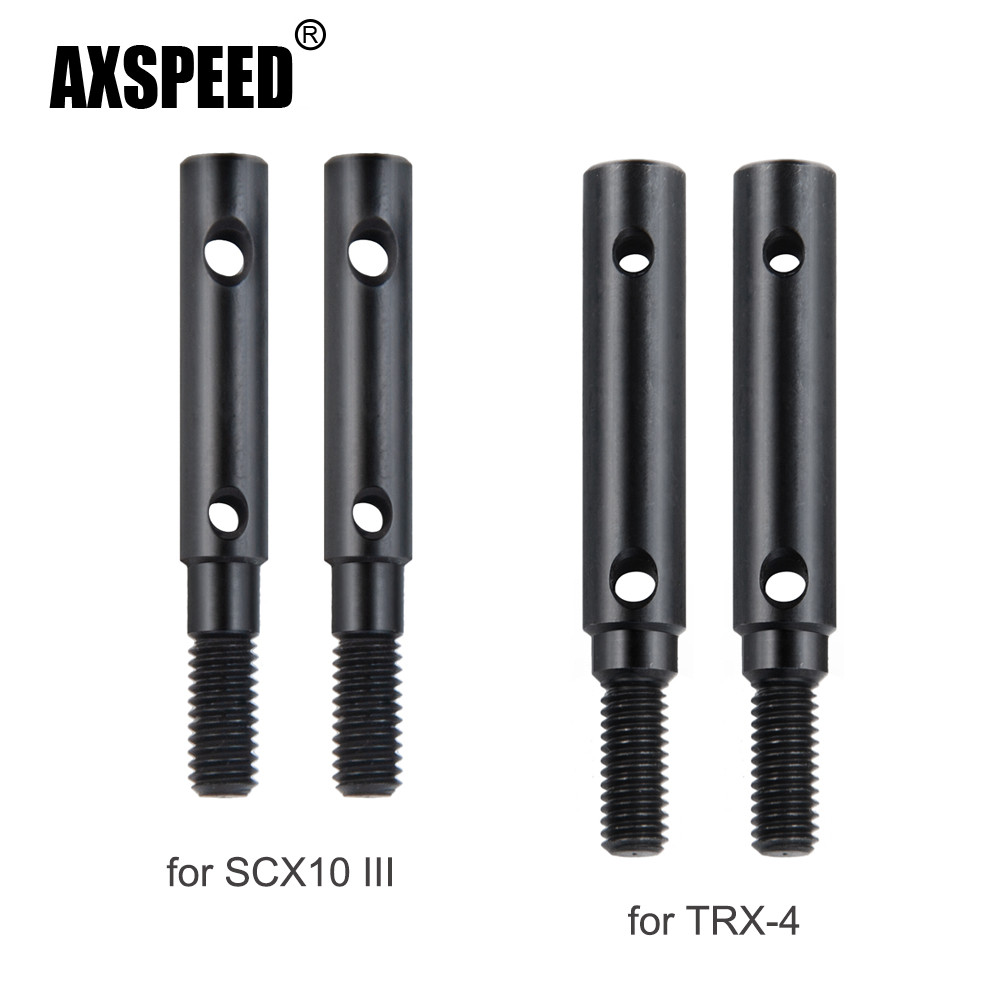 AXSPEED Hard Steel Front Rear Portal Stub Axle Drive Shaft for Axial SCX10 III  TRX-4 TRX4 1/10 RC C