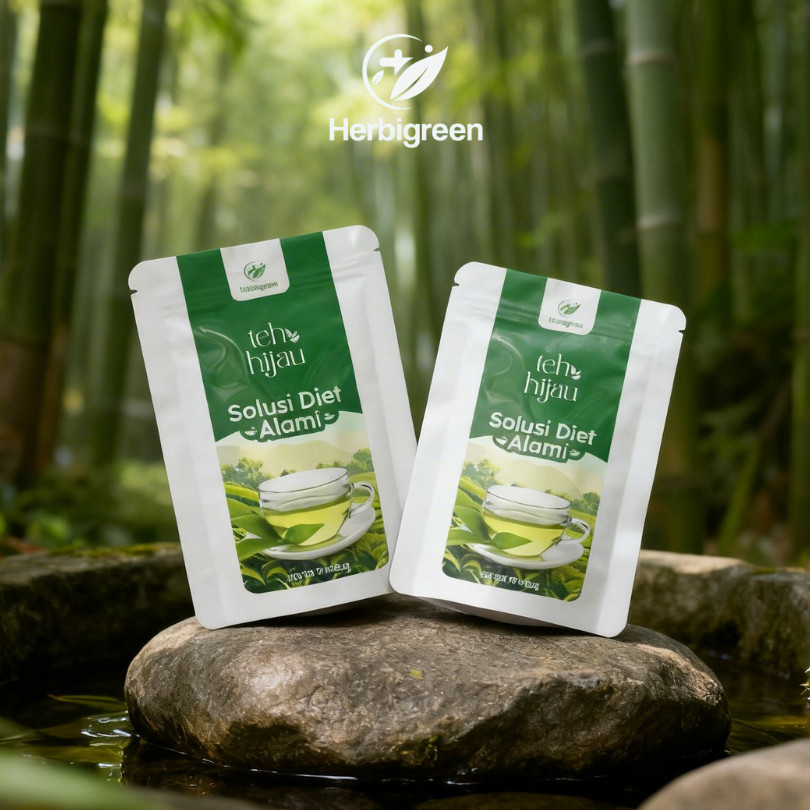 HERBIGREEN Teh Diet Pelangsing Badan Herbal dan Meningkatkan Pembakaran Lemak Peluntur Lemak Terampu