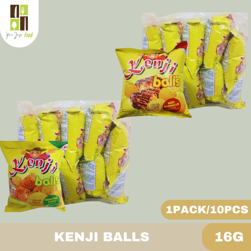 Kenji Balls 16g - 1PACK/10PCS / Roasted Corn / Jagung Bakar / Beef Barbeque / Sapi Panggang / Snack 