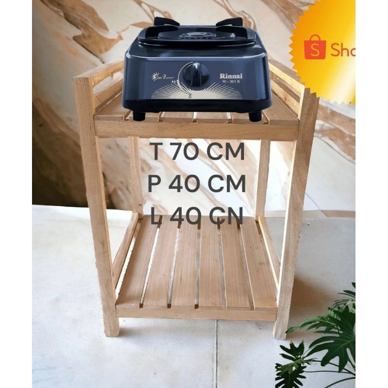 RAK KAYU AESTHETIC rak kompor 1 tungku/meja kompor/rak kompor serbaguna rak kayu serbaguna
