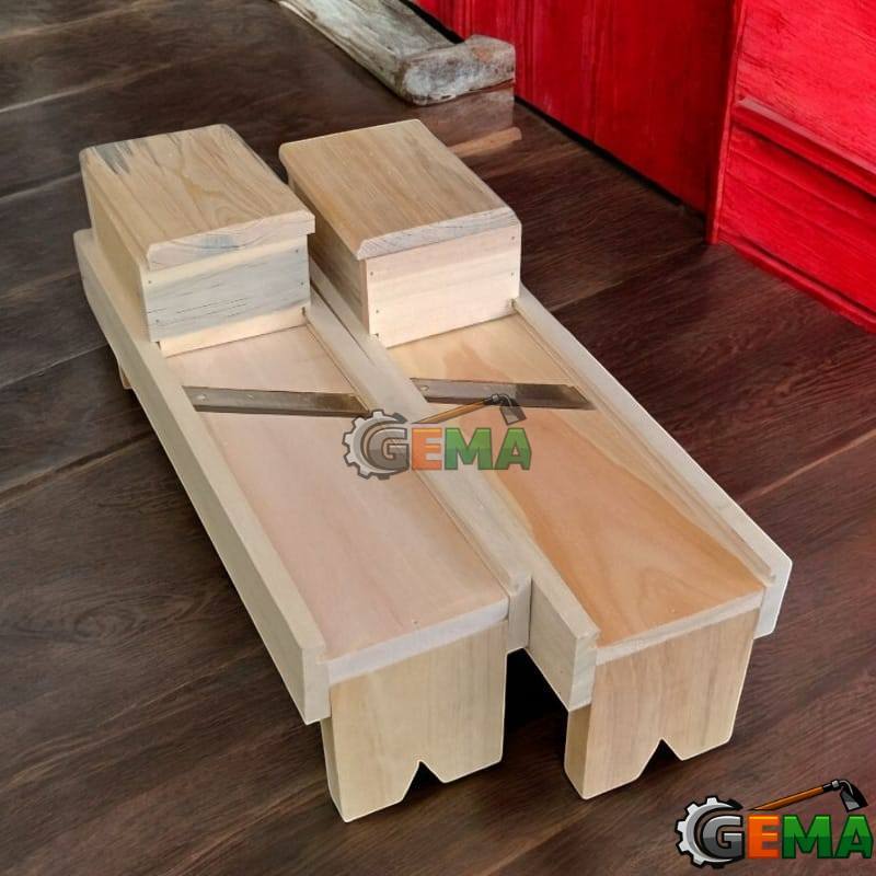 Alat Potong Bawang Merah Putih Bahan Kayu Jati - Slicer Bawang Manual Serbaguna Tebal