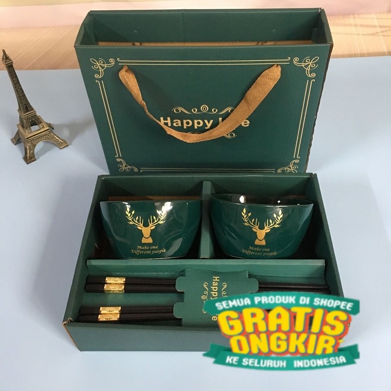 Set Bowl keramik gift - Hampers Natal - Hampers - Hampers Mangkok - Set Mangkok Hampers - Mangkok Se