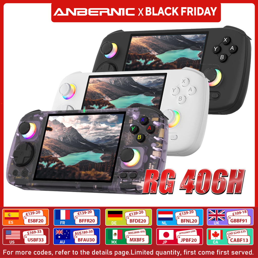 ANBERNIC RG406H Handheld Game Console 4 In IPS Multi-tou Screen Android 13 3D Hall joystick hall tri